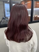 ニコ トウキョウ 渋谷(nico TOKYO)&nbsp;ダブルカラーチェリーレッドピンクブラウン韓国レイヤーロング