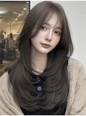 韓国風レイヤーカット/ロングレイヤー/ハッシュカット/10代20代