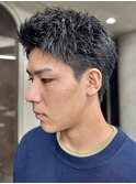 刈り上げアップバングスパイキーショートパーマスパイラルパーマ