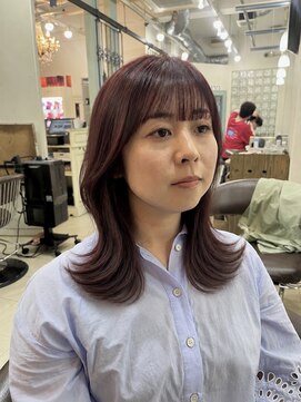 ヘアーアンドメイク シークタチカワ 立川店(Hair&Make Seek) 【兒玉】大人可愛いくびれミディアム×ツヤ感ピンクブラウン