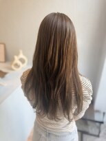 スーリール 福岡別府店(Sourire)&nbsp;透明感ベージュ×ロングレイヤー　顔周りカット　大人可愛い