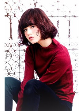 メルクマール(MERKMAL) ミックスカールの小顔ボブ。