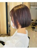 コンパクトボブ+ピンクベージュ【髪質改善オージュアサロン】