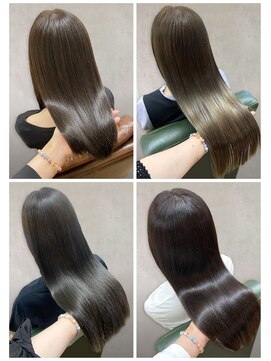 美容室フルール 30代40代髪質改善ココアブラウン艶感ストレート透明感赤み消し