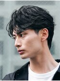 銀座フェザーパーマシャドウパーマニュアンスパーマメンズ前下り