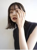 ぱつっと/フェイスレイヤー/切りっぱなし/前髪あり/ブラウン