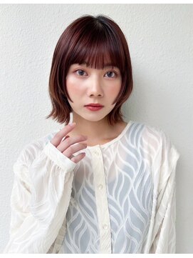 カバーヘアアンドスパ ブリス 浦和(COVER HAIR&SPA bliss) くびれショートボブ/ボルドー/ワインレッド/顔回りレイヤーp浦和