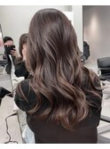 シャギーバタフライカット髪質改善オリーブグレーココアベージュ