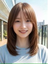 ランド(RaND)&nbsp;レイヤーカット/韓国ヘア/ブラウングレージュ/内巻きワンカール