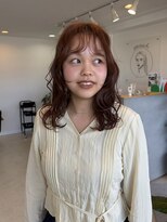 エンリッチヘア(enrich hair)&nbsp;春カラー／明るめピンクブラウン/顔まわりカット