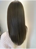 ブリーチ無しダブルカラーオリーブ透明感ロング越谷