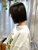 オーシャン(Ocean)&nbsp;切りっぱなしボブ 前髪カット ブラウンカラー 髪質改善 艶髪