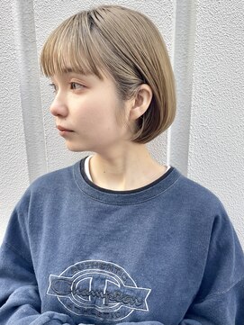 レトン 銀座(leton) ペールベージュ/外ハネボブ/大人かわいい/セクションカラー[銀座