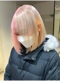 2985プラチナグレージュバイカラーハイライトグラデーション