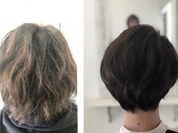 アフェット(hair make affetto)の写真/髪質のお悩みに！髪のうねりが落ち着く【エイジングケアカラー】でカラーリングと髪質改善が同時に叶う☆