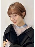 大人可愛い20代30代40代くびレイヤーショートボブ丸みショート