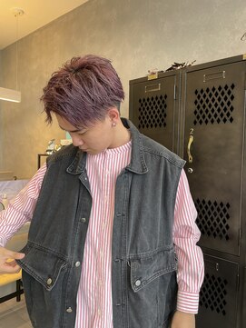 アチーブリス(achieve Liss) メンズ ピンクバイオレット春カラー アップバング