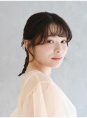 大人かわいい二段三つ編みアレンジ