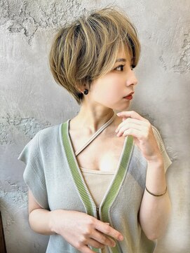 ロンドローズ 名古屋(Lond damaskRose) ブリーチ 学割 オリーブベージュ レイヤーカット リタッチ