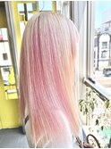 #ハイトーン#ホワイトブロンド#ピンク#ブリーチ#インナーカラー