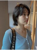 透明感ダークオリーブレイヤーボブ