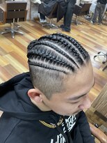 エルバイイエローコーン(ell by YELLOW CORN)&nbsp;MEN'S半頭コーンロウストレート8本/横浜横須賀/ダークアッシュ