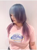13631ニュアンスカラーブリーチデザインウルフレイヤーボブルフ