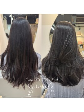 カラ フクオカ(Cara FUKUOKA) オリーブグレージュ《★髪質改善うる艶水素カラー+カット★》