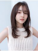 韓国レイヤー顔周りカット透明感カラー髪質改善艶髪シースルー