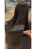ロングスタイル　美髪矯正　ケアカラー