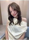 津久居韓国レイヤーカット顔周りレイヤーボブベージュカラー