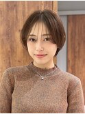 シースルーバングのコンパクトショートヘア白金目黒
