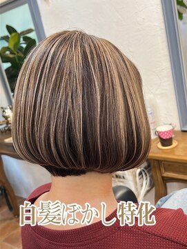 ラッフィスリール(Raffee Sourire) バレイヤージュ風白髪ぼかしデザインカラー