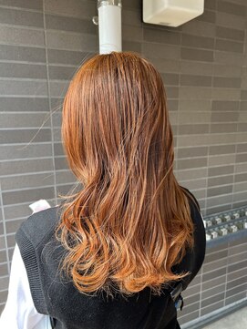 オーガニックマインド 坂戸 鶴ヶ島(organic+mind) 秋色オレンジロング◎20代30代艶髪レイヤー韓国風