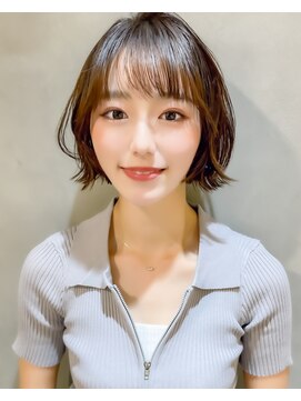 ロンドリゼル 札幌(Lond RiseL) オリーブグレー/前髪/ボブ/マロンベージュ/レイヤーカット/小顔