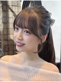 結んでも可愛い顔まわりカット