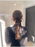 編み下ろしヘアセットアレンジお呼ばれ結婚式パーティー推し活