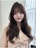 韓国ヘア/レイヤーカット/前髪/顔まわり/チョコレートブラウン
