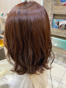 ヘアリゾートユア 新大久保店(hair resort YuA) ピンクオレンジカラー