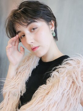 アイティー バイ アルバム 浦和店(IT by ALBUM) ハイライトショート_オリーブカラーセミウェットウェーブ_47248