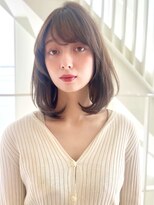 ☆ヘルシースタイルショコラアッシュ艶髪ふんわりカールミディ