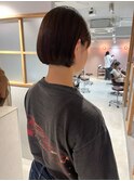"久保田"切りっぱなしぱつっとミニボブ縮毛矯正ストレート