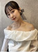 三軒茶屋_レディース_ヘアアレンジ_ヘアセット_タイト_リボン