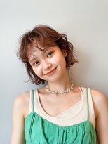 似合わせ小顔ボブ×ベージュカラー デザインカラー