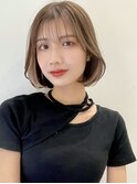 韓国風切りっぱなしボブ似合わせカット 丸みボブ A1227
