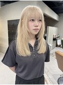 ブロンド/ミルクティーベージュ/レイヤー/ウルフ/城倉