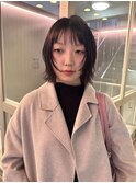 小顔ネビージュ/ボブルフ/黒髪/ワンレン/表参道