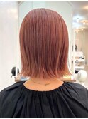 コーラルオレンジ◎くびれボブショート◎ダブルカラー髪質改善◎