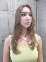 サンク 原宿 表参道(cinq) ダブルカラーヘーゼルベージュミルクティーベージュブリーチ韓国