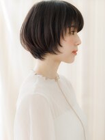 モッズヘア 越谷(mod's hair)&nbsp;ラウンドバング黒髪レイヤーショートマッシュボブY越谷30代40代